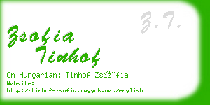 zsofia tinhof business card